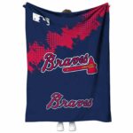 atlanta braves grunge texture navy blanket best selling