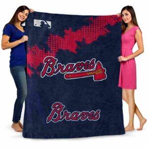 atlanta braves grunge texture navy blanket fashion forward