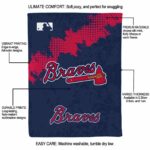 atlanta braves grunge texture navy blanket new arrival