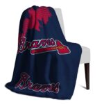 atlanta braves grunge texture navy blanket top rated