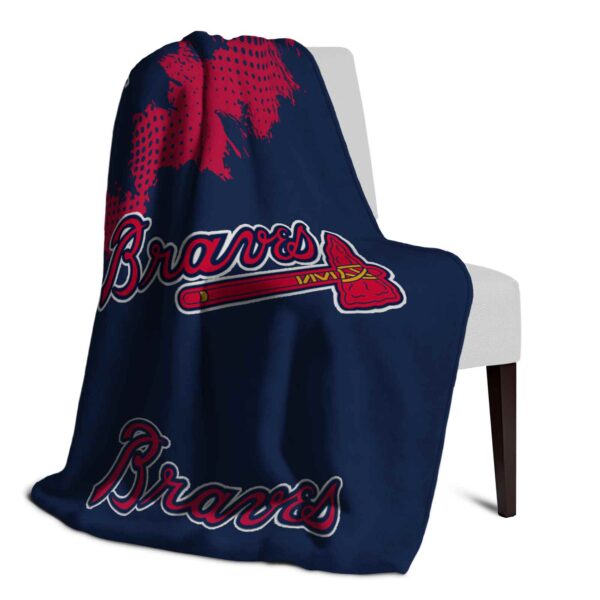 atlanta braves grunge texture navy blanket top rated