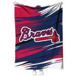 atlanta braves paint streaks navy white blanket best selling