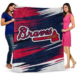 atlanta braves paint streaks navy white blanket fashion forward