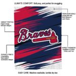 atlanta braves paint streaks navy white blanket best selling