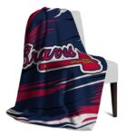 atlanta braves paint streaks navy white blanket best selling