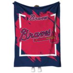 atlanta braves splatter effect navy blanket best selling