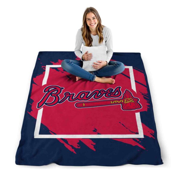 atlanta braves splatter effect navy blanket high quality