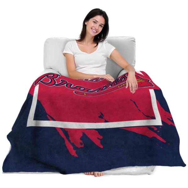 atlanta braves splatter effect navy blanket latest model