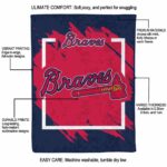 atlanta braves splatter effect navy blanket new arrival