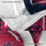 atlanta braves splatter effect navy blanket premium grade