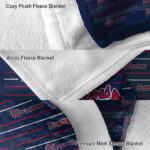atlanta braves striped pattern navy blanket best selling