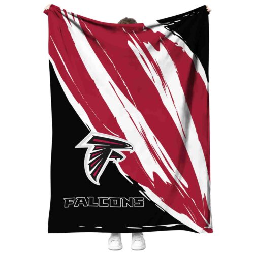 atlanta falcons brushstrokes red white blanket best selling