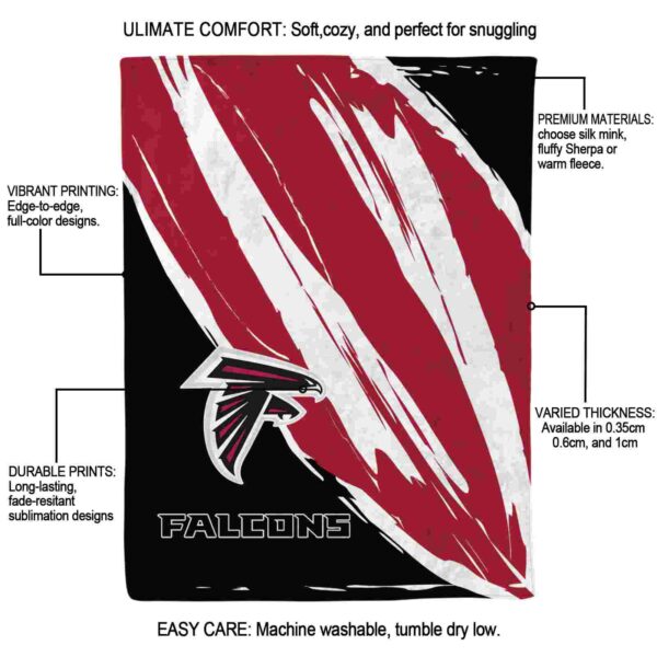 atlanta falcons brushstrokes red white blanket new arrival