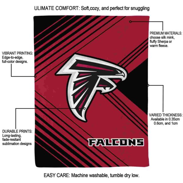 atlanta falcons diagonal stripes red blanket new arrival