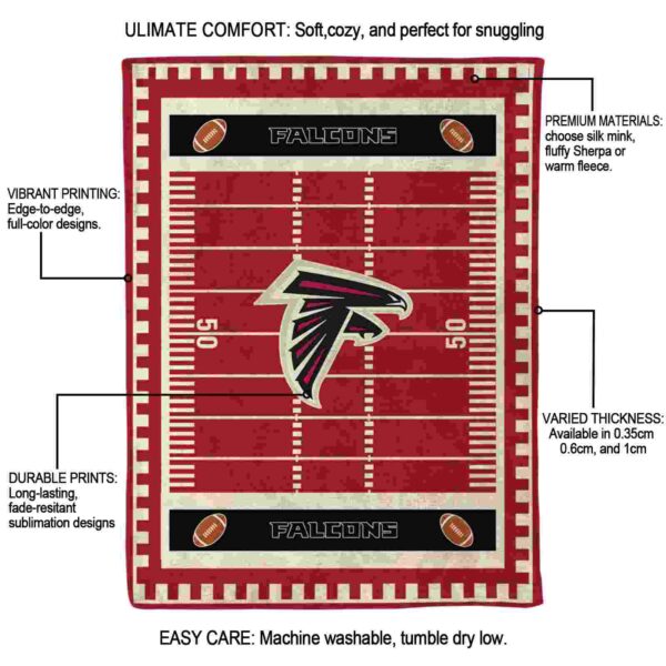 atlanta falcons football field red blanket new arrival
