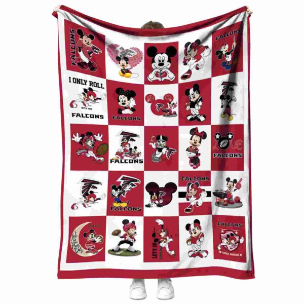 atlanta falcons mickey minnie red white blanket best selling