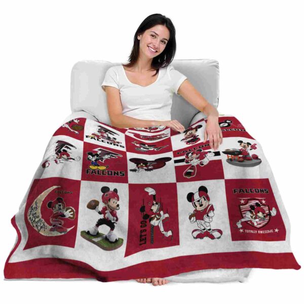 atlanta falcons mickey minnie red white blanket latest model