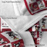 atlanta falcons mickey minnie red white blanket premium grade