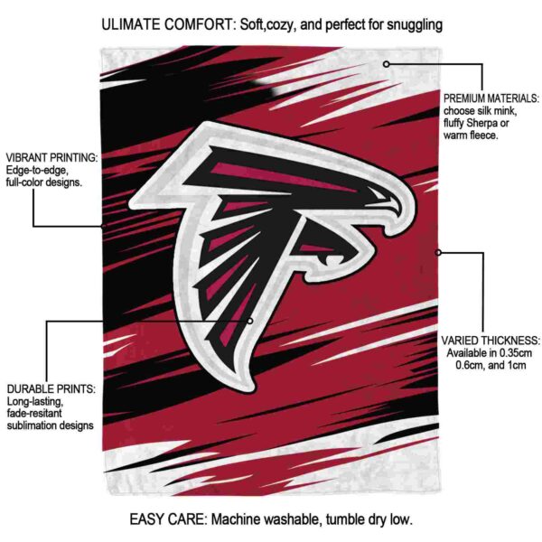 atlanta falcons paint streaks red white blanket new arrival