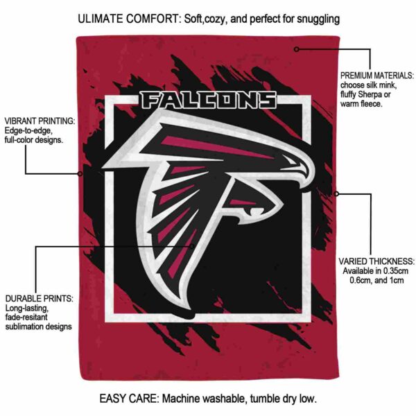 atlanta falcons splatter effect red blanket new arrival