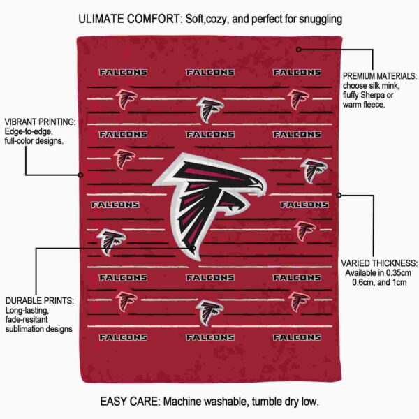 atlanta falcons striped pattern red blanket new arrival