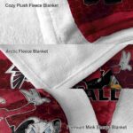atlanta falcons three musketeers red blanket premium grade
