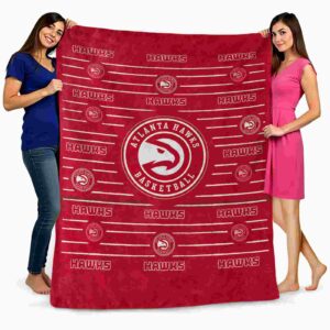 atlanta hawks striped pattern red blanket fashion forward