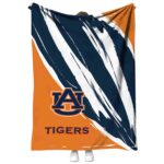 auburn tigers brushstrokes navy blue white blanket best selling