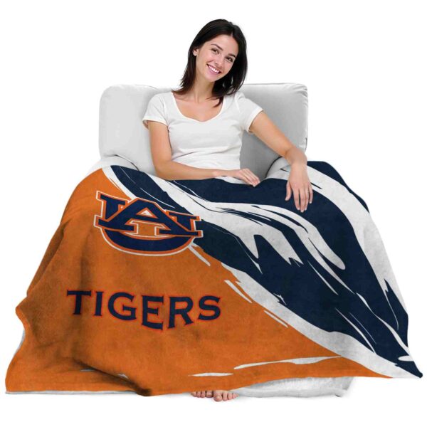 auburn tigers brushstrokes navy blue white blanket latest model