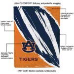 auburn tigers brushstrokes navy blue white blanket new arrival