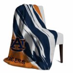 auburn tigers brushstrokes navy blue white blanket top rated