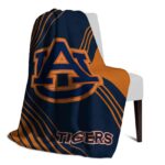 auburn tigers diagonal stripes navy blue blanket best selling