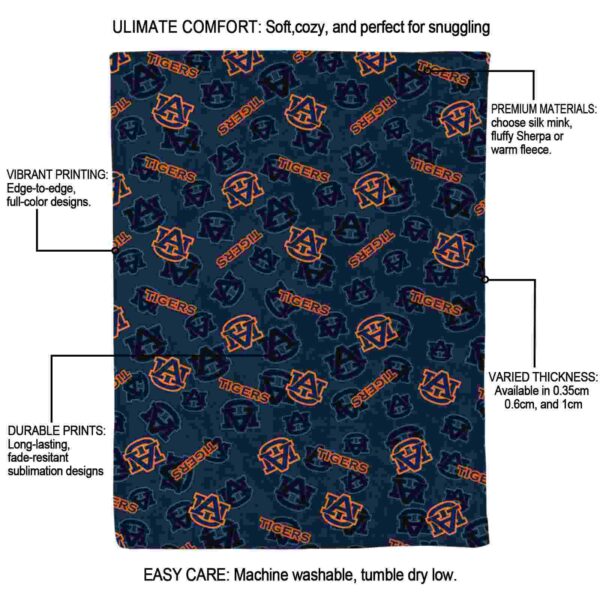 auburn tigers diehard fans navy blue blanket new arrival