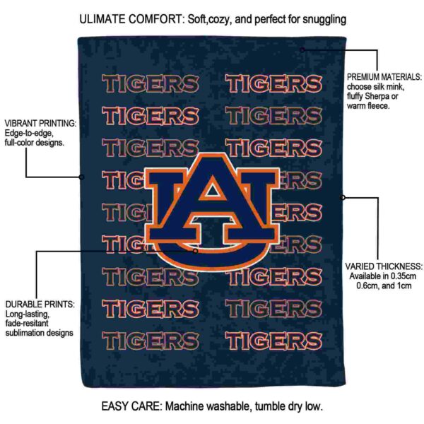 auburn tigers fan pride navy blue blanket new arrival
