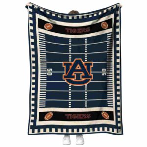 auburn tigers football field navy blue blanket best selling