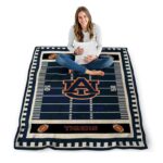 auburn tigers football field navy blue blanket high quality