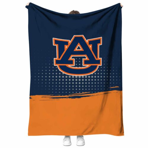 auburn tigers gradient dots navy blue blanket best selling