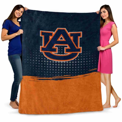 auburn tigers gradient dots navy blue blanket fashion forward
