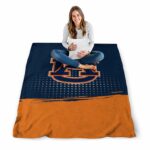 auburn tigers gradient dots navy blue blanket high quality