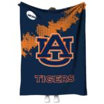 auburn tigers grunge texture navy blue blanket best selling
