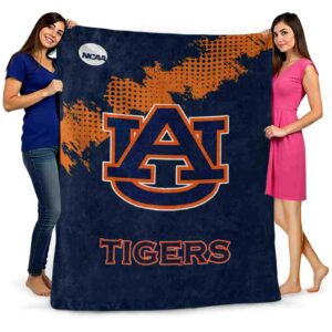 auburn tigers grunge texture navy blue blanket fashion forward