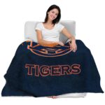 auburn tigers grunge texture navy blue blanket latest model