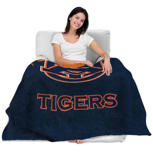 auburn tigers grunge texture navy blue blanket latest model