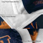 auburn tigers grunge texture navy blue blanket premium grade