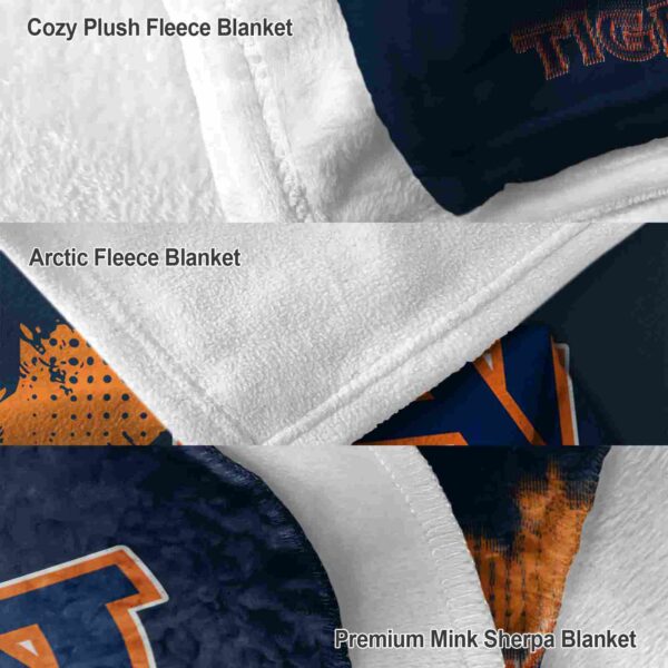 auburn tigers grunge texture navy blue blanket premium grade
