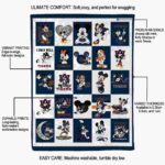 auburn tigers mickey minnie navy blue white blanket new arrival