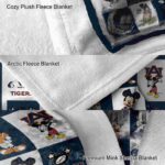 auburn tigers mickey minnie navy blue white blanket premium grade