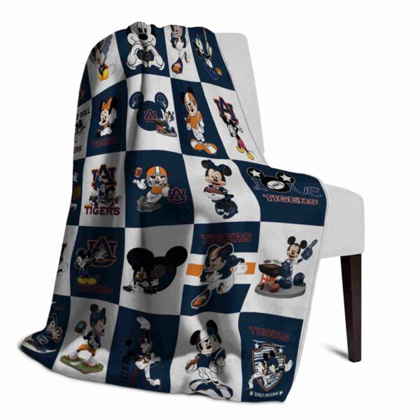 auburn tigers mickey minnie navy blue white blanket top rated