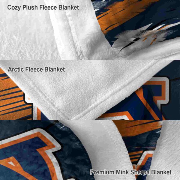 auburn tigers paint streaks navy blue white blanket premium grade
