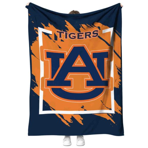 auburn tigers splatter effect navy blue blanket best selling